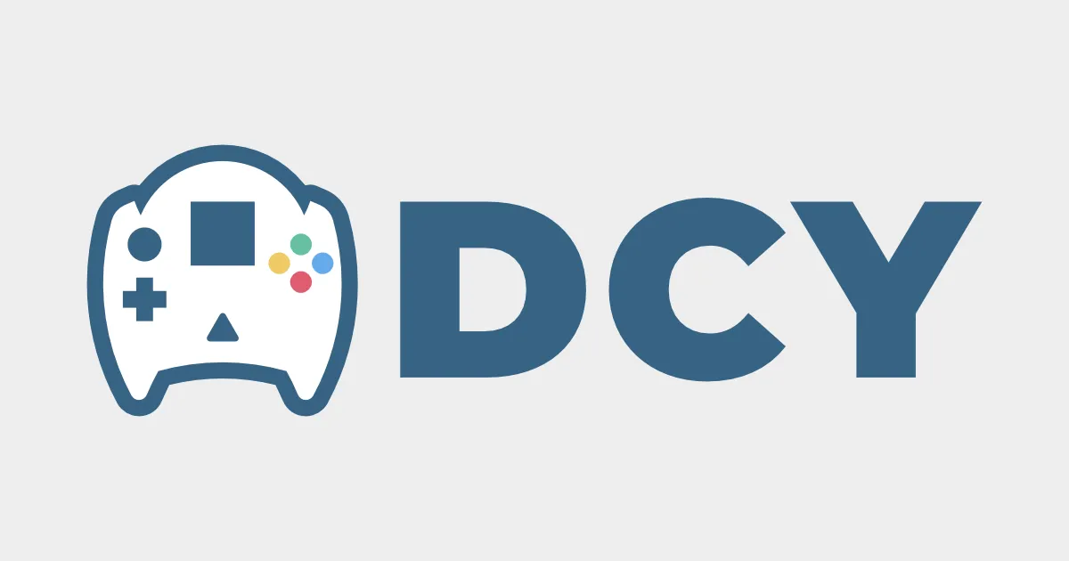 The Dreamcast Years logo, a stylisted Dreamcast controller aside the text DCY