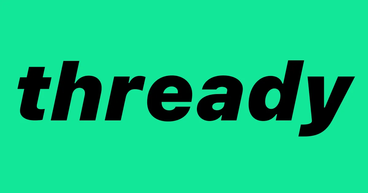 The Thready logo (thready text on green background)